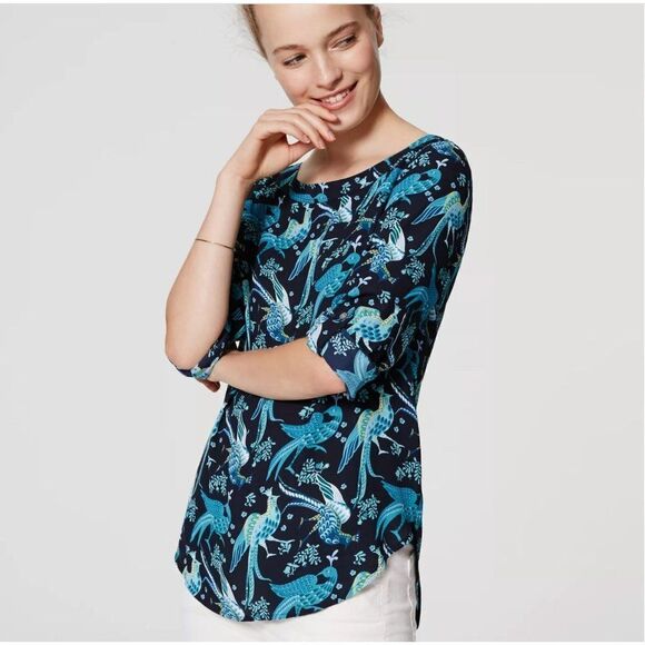 LOFT Snowbird Back Pleat Blouse, Large, excellent condition - Picture 1 of 8